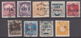 Yugoslavia Kingdom SHS, Issues For Croatia Stamps Selection, Used - Gebruikt