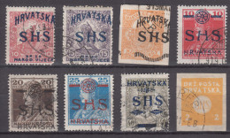 Yugoslavia Kingdom SHS, Issues For Croatia Stamps Selection, Used - Gebraucht