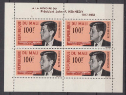 Mali John F. Kennedy 1964, Mint Never Hinged Block Of Four - Mali (1959-...)