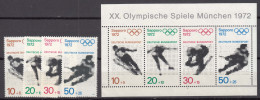 Germany 1971 Olympic Games Sapporo 1972 Mi#680-683 And Block 6 Mint Never Hinged - Neufs