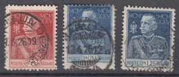 Italy Kingdom 1925/1926 Sassone#189-191 Perforation 11, Used - Used