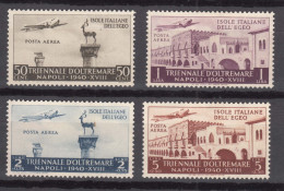 Italy Colonies Aegean Issues, Egeo, 1940 Posta Aerea Sassone#A52-A55 MNG - Egée
