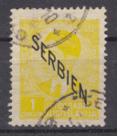 Germany Occupation Of Serbia - Serbien 1941 Mi#3 Used, Great Colour Curiosity - Yellow - Occupation 1938-45