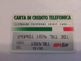 Italy Carta Di Credito Telefonica  SIP - Usi Speciali