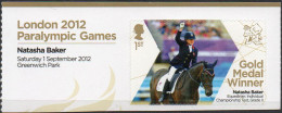 GREAT BRITAIN 2012 Paralympic Games Gold Medal Winners: Natasha Baker - Unused Stamps