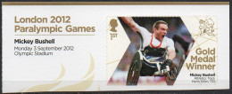 GREAT BRITAIN 2012 Paralympic Games Gold Medal Winners: Mickey Bushell - Unused Stamps