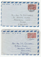 2 X 1972 Aerogramme JAPAN To GB  Cover  Postal Stationery Stamps Air Mail - Aerogrammi