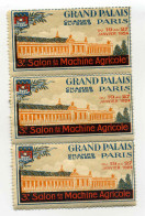 Bloc De 3 GRAND PALAIS PARIS - 3ème Salon De La Machine Agricole  Janvier 1924 ( Avec Gomme ) - Other & Unclassified