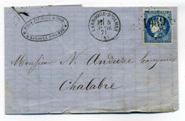 T16 LAROQUE D'OLMES + Losange GC 1969 Sur TP BORDEAUX YT N°45 / Dept De L'Ariège / 1871 - 1849-1876: Période Classique