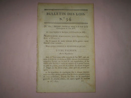 Napoléon An XIII:Militaria:levée Conscription De L'an XIV:Conscrits,répartition,recrutement,remplacement,indemnités,pein - Decreti & Leggi