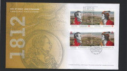 2012  War Of 1812 Military Leaders: Sir Brock, Tecumesh Joint Issue With Guernsey 2 Se-tenant Pairs   Sc 2554-5 - 2011-...