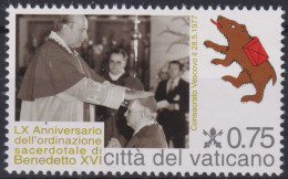 2011  Vatikan, ** Mi:VA 1713, Yt:VA 1554, 60. Jahrestag Der Priesterweihe Von Papst Benedikt XVI - Neufs