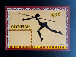 AUSTRALIA 1956 MAXIMUM CARD POSTCARD OLYMPIC GAMES MELBOURNE AUSTRALIE - Cartas Máxima