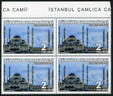 Türkiye 2018 Mi 4438 MNH Çamlica Mosque, Istanbul | Religion, Mosques, Buildings [Block Of 4] - Unused Stamps