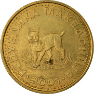 Monnaie, Macédoine, 5 Denari, 2001, TTB, Laiton, KM:4 - Macedonia