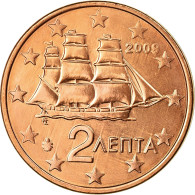 Grèce, 2 Euro Cent, 2009, SPL, Copper Plated Steel, KM:182 - Grèce