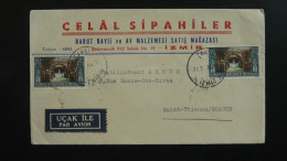 Lettre Par Avion Air Mail Cover Izmir Turquie 1954 - Cartas & Documentos