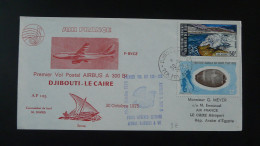 Lettre Premier Vol First Flight Cover Djibouti Le Caire Cairo Air France 1975 - Covers & Documents