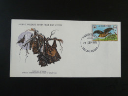 FDC Chauve-souris Bat WWF Mauritius 1978 - Fledermäuse