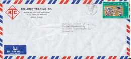 Hong Kong Air Mail Cover Sent To Denmark 16-3-1977 Single Franked - Covers & Documents