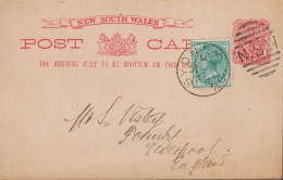 1901. NEW SOUTH WALES. 1 D POST CARD With Extra ½ HALF PENNY Victoria To Liverpool, England Ca... (Michel 81) - JF535759 - Lettres & Documents