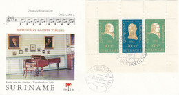 FDC SURINAM Block 10,music - Musique