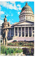 CPSM 9 X 14 USA Etats Unis (71) Utah SALT LAKE CITY Chief Massasoit And Utah State Capitol - Salt Lake City