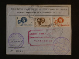 BW11 MADAGASCAR BELLE LETTRE FDC   1952   1ER VOL  TANANARIVE  +AFF.PLAISANT++    + - Aéreo