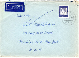 68540 - Bund - 1966 - 1DM Droste-Huelshoff EF A LpBf MONSHEIM -> Brooklyn, NY (USA) - Storia Postale