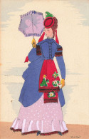 Mode * CPA Illustrateur ROUILLIER Rouillier * Coiffe Costume Parapluie Ombrelle Robe * Second Empire ( 1868 ) - Fashion