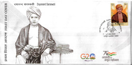 India 2023 Swami Dayanand, Philosopher,Social Leader,Vedic,Karma,Sanskrit, Hinduism, KANPUR FIRST DAY COVER FDC As Scan - FDC