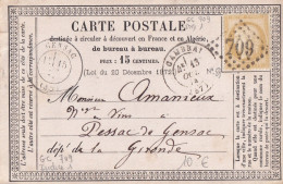 France N°55 Sur Carte Postale Précurseur - 1871-1875 Ceres