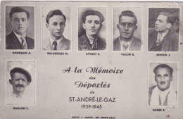 Cpa ( Carte Photo ) -38 - St André Le Gaz - Les Deportés 1939 / 1945  - Photo Chapuy - Saint-André-le-Gaz