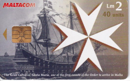 TARJETA DE MALTA DE LOS GRAND MASTERS (BARCO-SHIP) - Malte