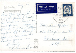 68551 - Bund - 1965 - 40Pfg Lessing EF A LpAnsKte HEIDELBERG -> Elmhurst, IL (USA) - Lettres & Documents