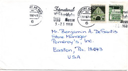 68554 - Bund - 1967 - 30Pfg Gr Bauten Gruen MiF A Bf FRANKFURT - ... MESSE ... -> Easton, PA (USA) - Covers & Documents