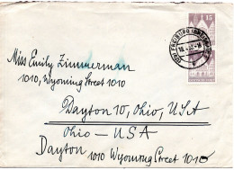 68555 - Bund - 1952 - 2@15Pfg Bauten A Bf FREIBURG -> Dayton, OH (USA) - Other & Unclassified