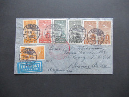 Dänemark 29.12.1936 Zeppelin Südamerikafahrt Odense - Buenos Aires Bahnpost Berlin - Warnemünde Flugpostmarken 1934 - Covers & Documents