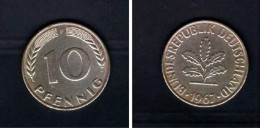 *  10pf     Bundesrepublik Deutschland 1967    Thimonier 096   * - 10 Pfennig