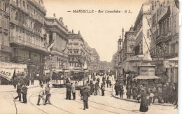 FRANCE - Marseille - Rue Cannebière - E L - Tramway - Animé - Carte Postale Ancienne - Canebière, Stadtzentrum