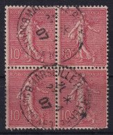 FRANCE 1903 - Canceled - YT 129 - Bloc Of 4! - 1903-60 Sower - Ligned