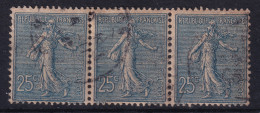 FRANCE 1903 - Canceled - YT 132 - Strip Of 3! - 1903-60 Semeuse Lignée