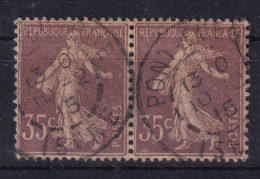 FRANCE 1906 - Canceled - YT 136a - Pair! - 1906-38 Semeuse Con Cameo