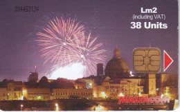 TARJETA DE MALTA CON FUEGOS ARTIFICIALES - Malte