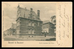 * Souvenir De BEAUMONT - Ecole Moyenne Des Filles - Animée - Edit. JULES GRIMAR - 1909 - Beaumont