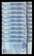 Libia Libya Lote 10 Billetes 10 Dinars ND (2005) Pick 82 Ebc Xf - Libya