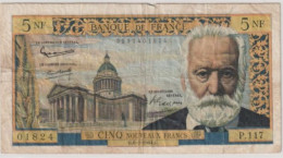 5 NOUVEAUX FRANCS . NF .VICTOR HUGO DU   G.6-5-1964.G..  .N° 10291401824   .   P.117 . 01824  . SCAN RECTO VERSO - 5 NF 1959-1965 ''Victor Hugo''