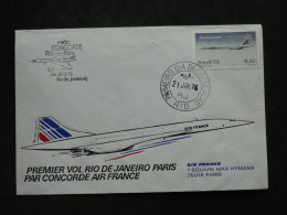 BW12 FRANCE   BELLE LETTRE  1976  1ER VOL CONCORDE  RIO BRAZIL A  PARIS +DE MARSEILLE   ++AFF.PLAISANT++    + - 1960-.... Lettres & Documents