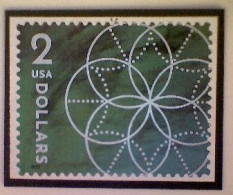 United States, Scott #5700, Used(o), 2022, Floral Geometry, $2, Silver And Green - Used Stamps