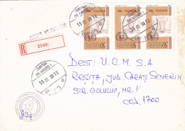 HUMAN RIGHTS DECLARATION STAMPS ON REGISTERED COVER, WATER POWER PLANT INK STAMP, 1999, ROMANIA - Storia Postale